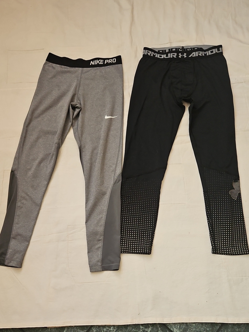 Boys YLG Gray Athletic Leggings - Compression Workout Bottoms